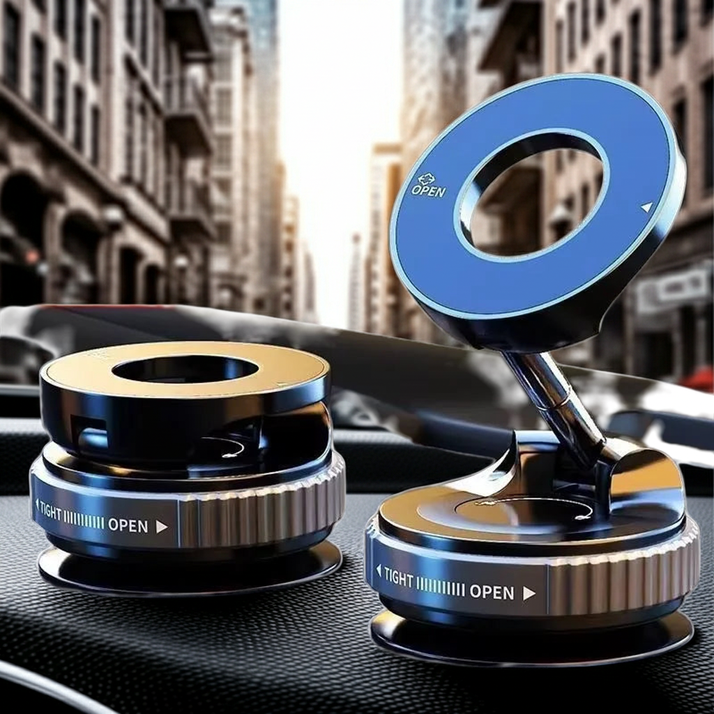 Foldable 360° Magnetic Car Phone Mount — Suction Base