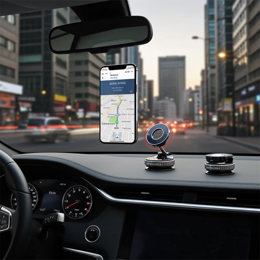 Foldable 360° Magnetic Car Phone Mount — Suction Base