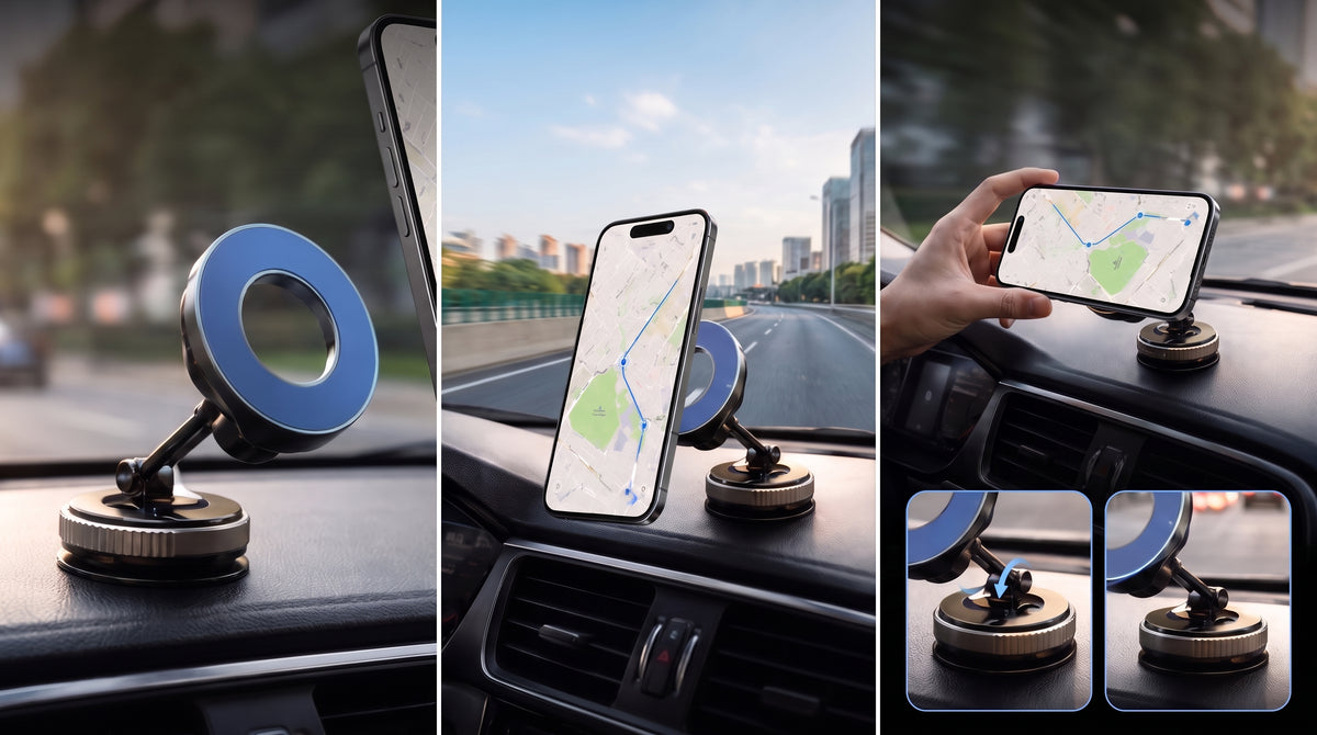 Vacuum Magnetic Car Phone Holder 360°