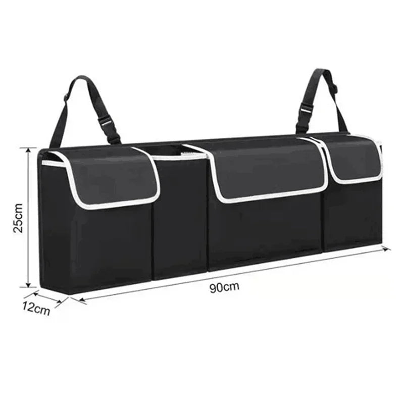 Car Trunk & Backseat Organizer Bag — 90cm Oxford, 4 Pockets, Universal Fit
