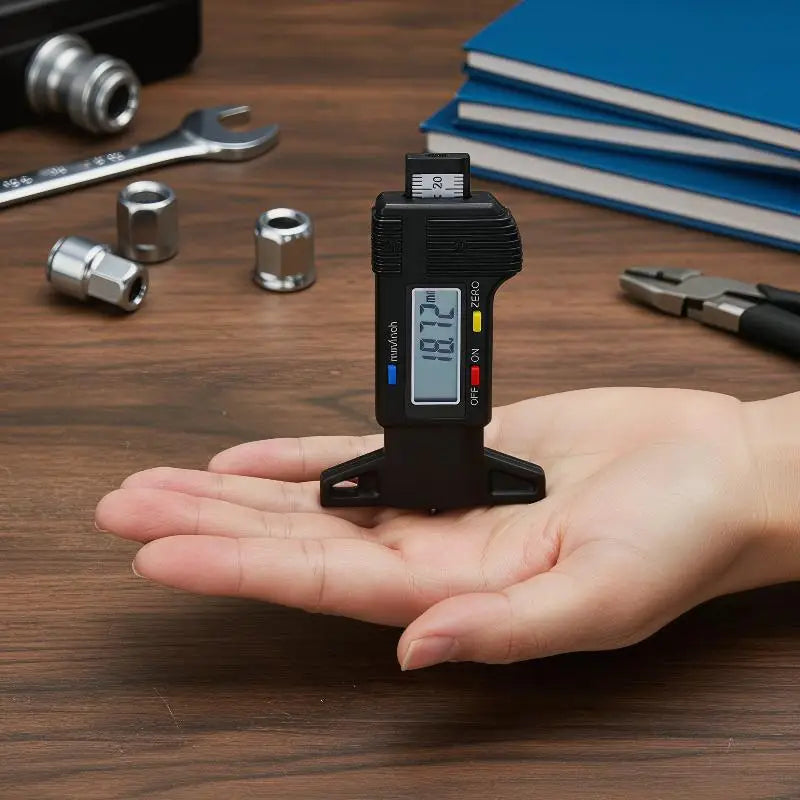 Digital Tire Tread Depth Gauge – LCD, 0.01mm Accuracy, mm/inch