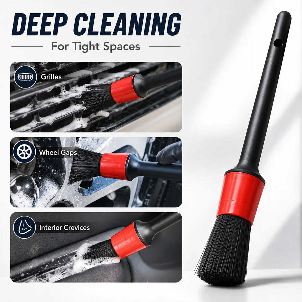 Car Detailing Brush Kit — Drill Brushes, Pads, Mitt & Storage Bag