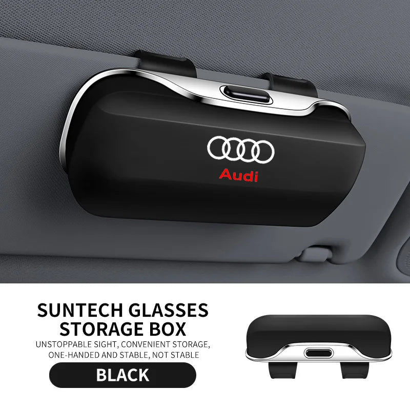 Audi Car Glasses Case - Sun Visor Eyewear Holder for Sunglasses Storage