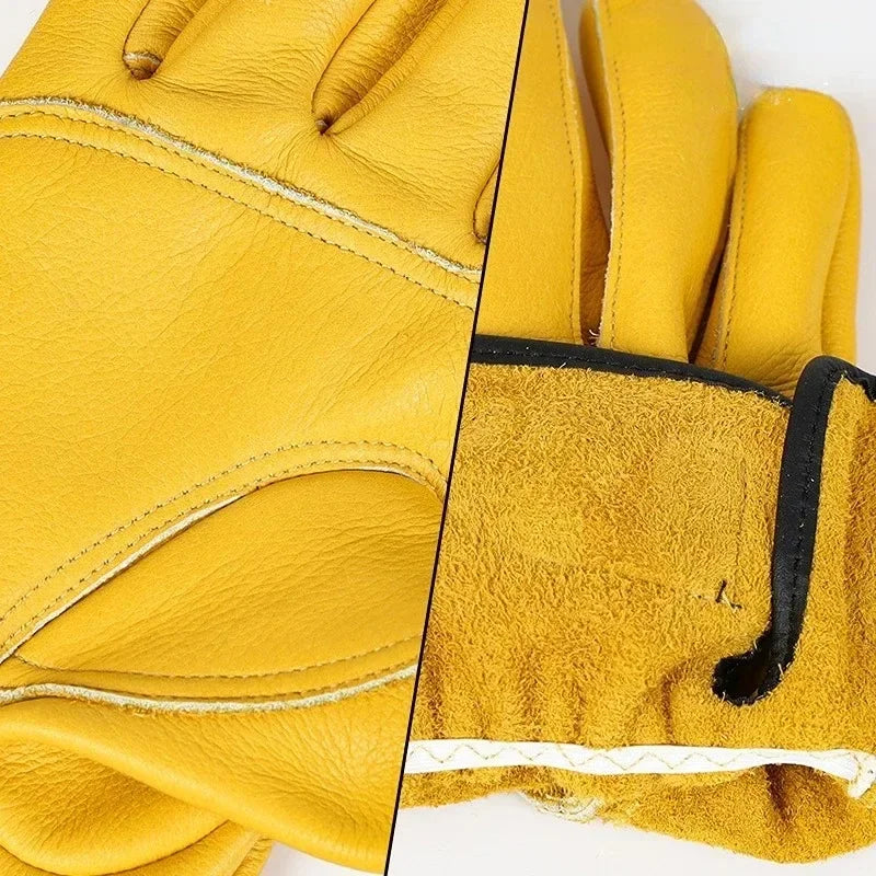 Gants de travail en cuir de vachette pour ouvriers, soudeurs, protection de sécurité, jardinage, sports, motocyclistes, résistants à l'usure