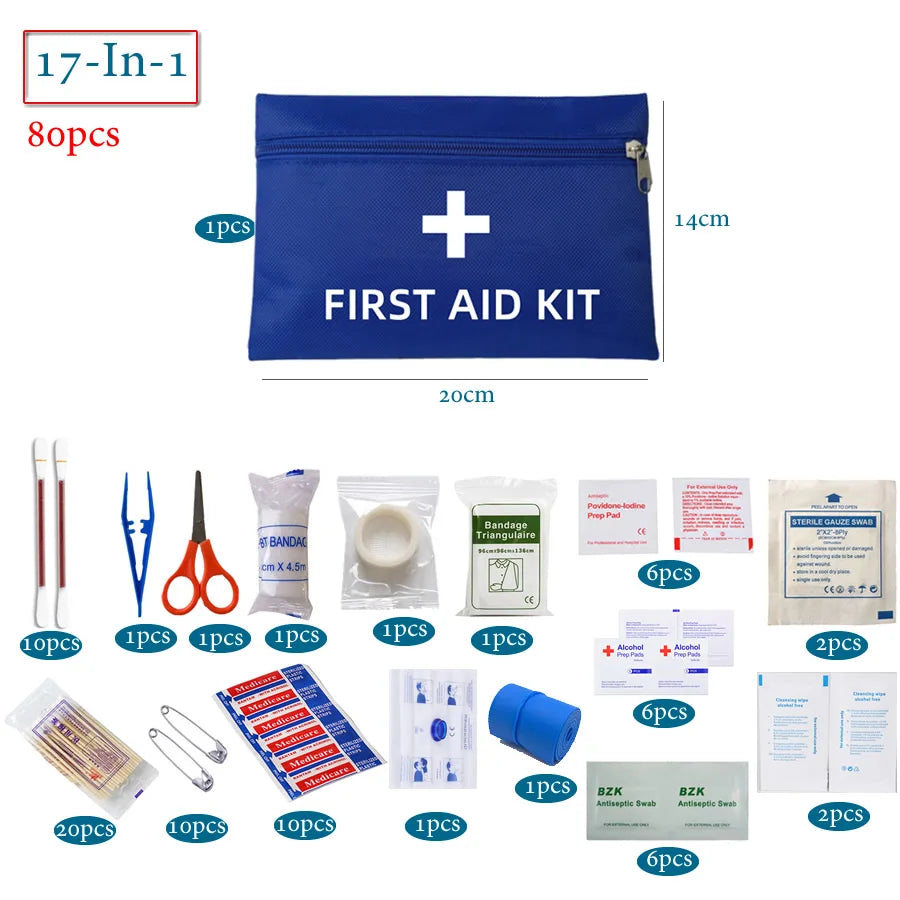 50pcs Car Emergency First Aid Kit for Travel & Family