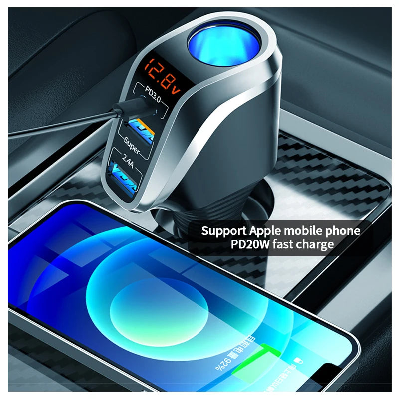 SEAMETAL multi-port 12V 24V vehicle USB charger – product image 3