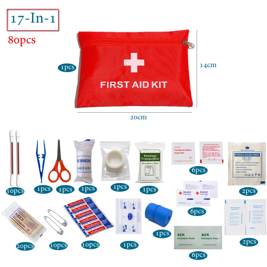 50pcs Car Emergency First Aid Kit for Travel & Family