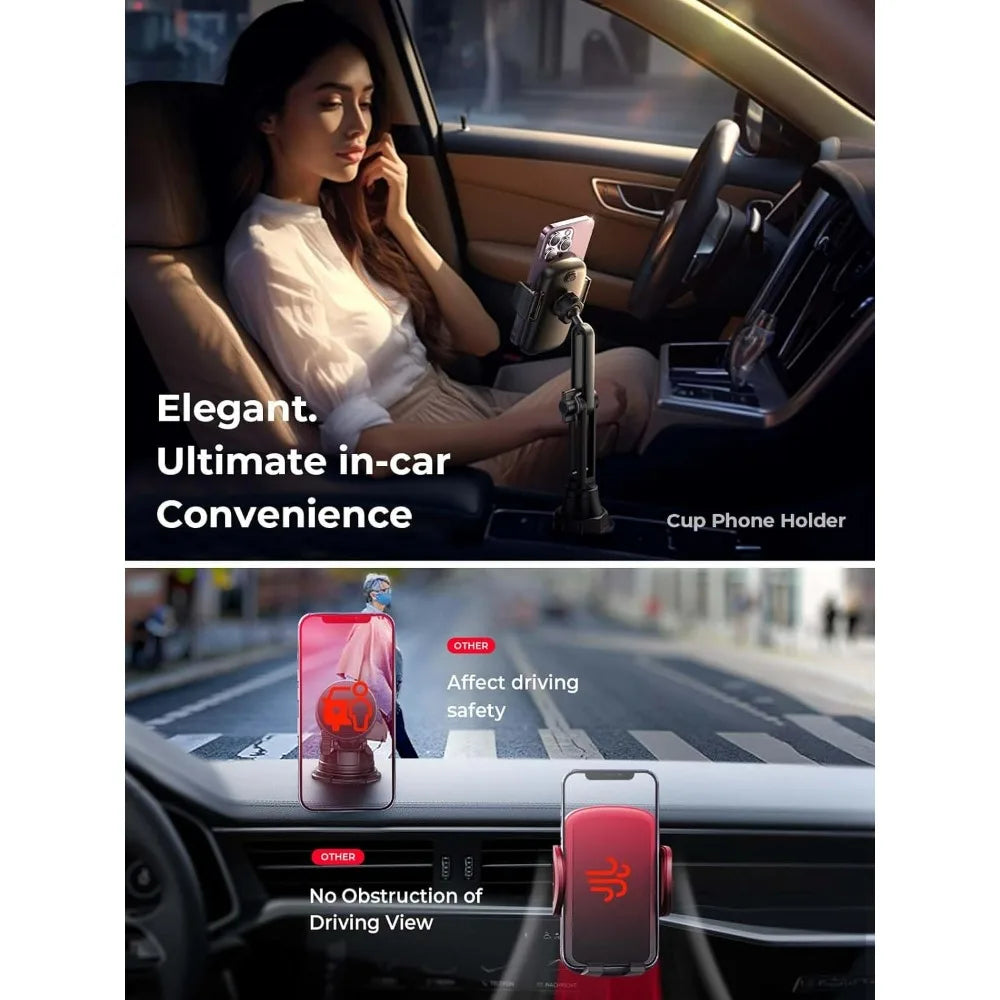 Cup Holder Car Phone Mount 360° Adjustable