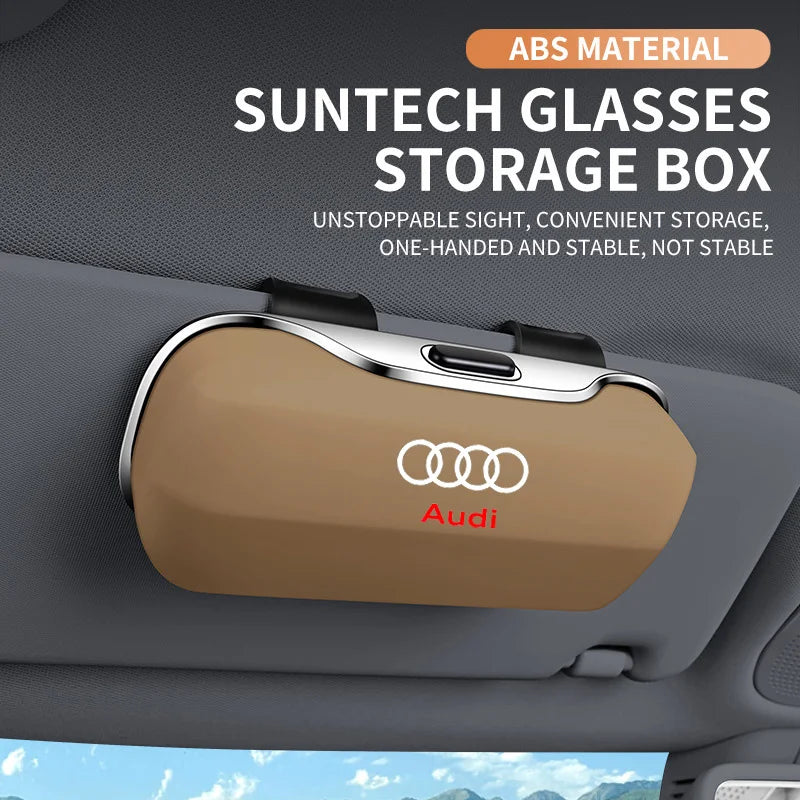Audi Car Glasses Case - Sun Visor Eyewear Holder for Sunglasses Storage