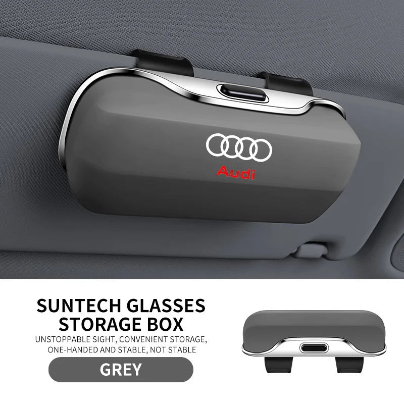Audi Car Glasses Case - Sun Visor Eyewear Holder for Sunglasses Storage