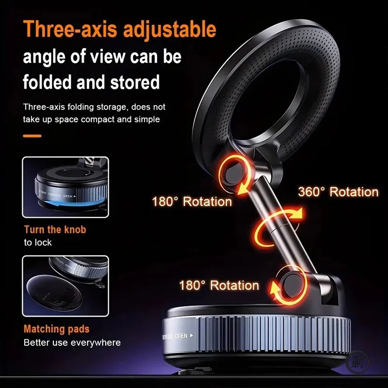 Vacuum Magnetic Car Phone Holder 360°