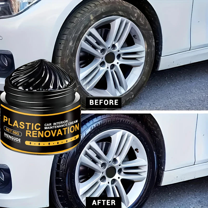 1 Piece of Tire Polishing Wax, Shiny Black, Restores Tire Shine and Enhances Tire Appearance, Prevents Car Tire Oxidation, Cracking, and Aging