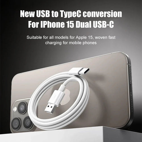 60W USB C Nylon Braided Fast Charging Cable For iPhone 16 15 Pro Max iPad MacBook And All USB C Devices