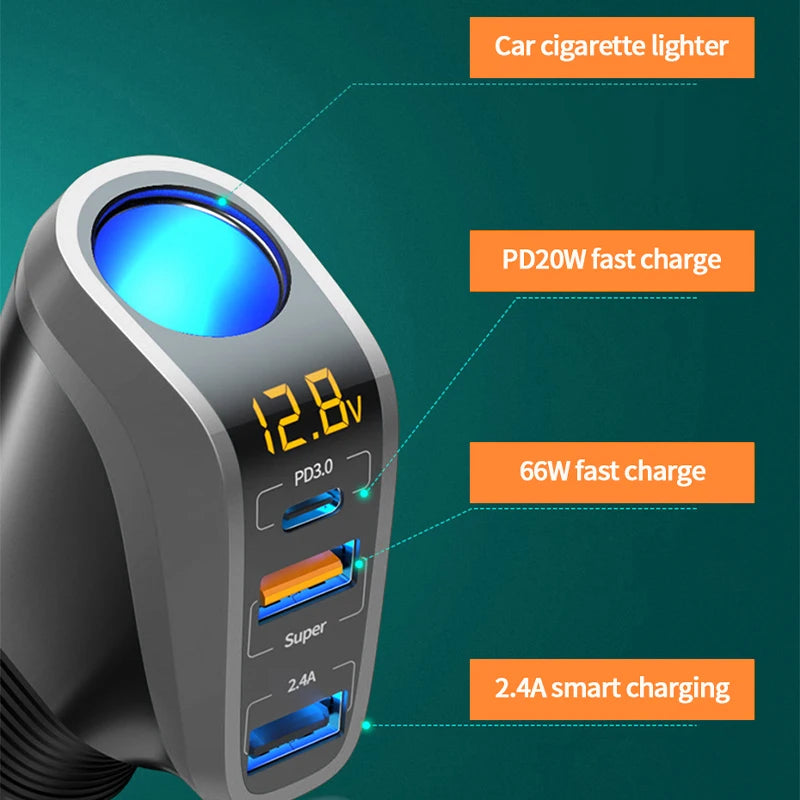 SEAMETAL multi-port 12V 24V vehicle USB charger – product image 5