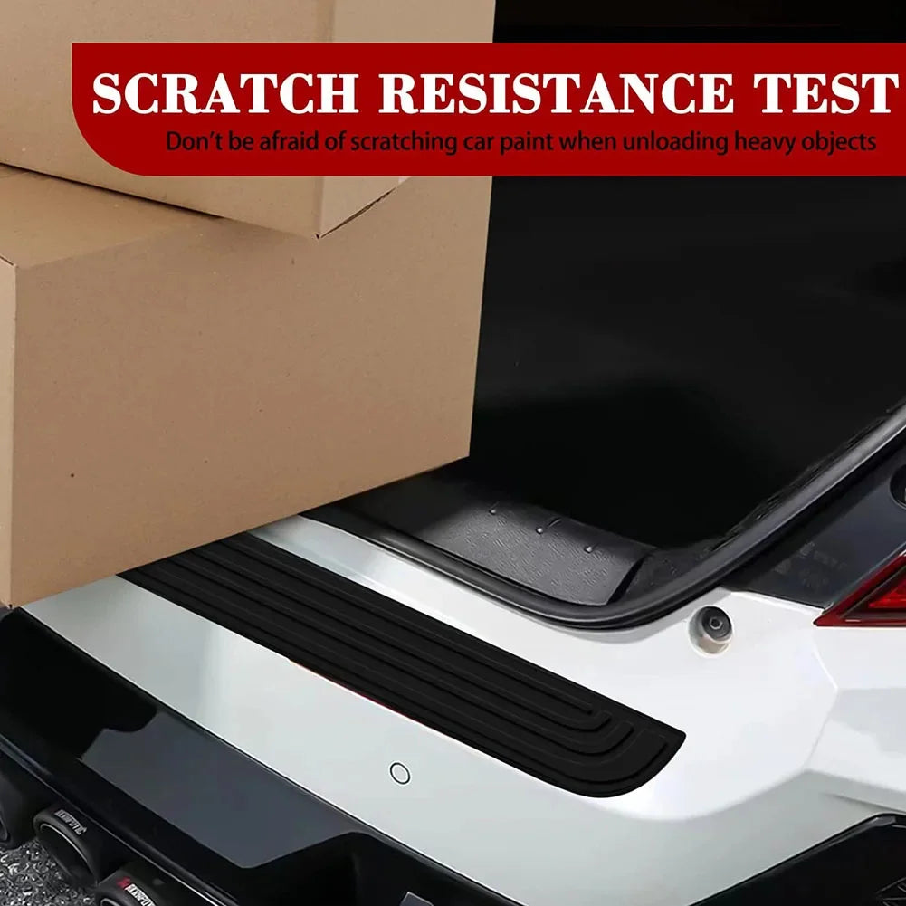 Car Trunk Door Sill Protector - Universal Rear Bumper Guard Anti-Scratch Rubber Strip