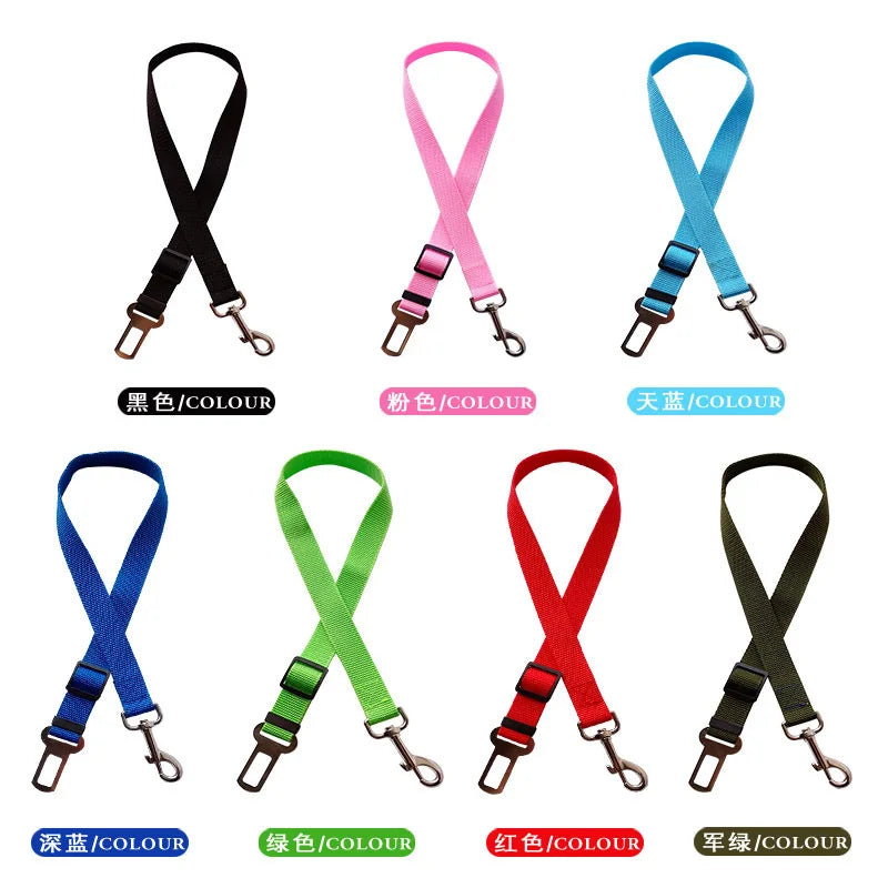 Adjustable Dog Car Safety Belt - Universal Pet Seatbelt Harness for Safe Travel