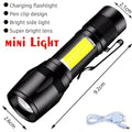 High Power LED Flashlight – Zoom, LCD Display, 5 Modes, Type-C