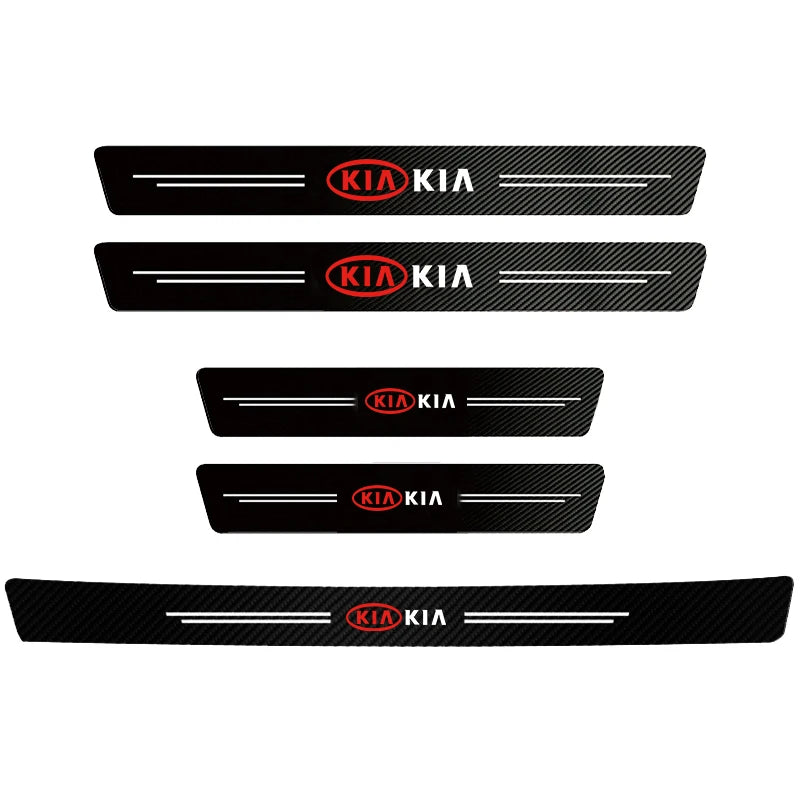 Carbon Fiber Door Sill Protector Stickers for Kia - Sportage, Seltos, Sorento, Carnival, Ceed, Rio