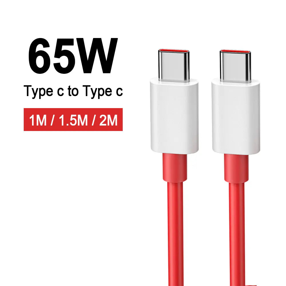 Câble de charge rapide USB-C 65 W pour OnePlus, compatible avec les modèles suivants : OnePlus 13, 13T, 11R, Nord 3, CE 2, 12, 12R, 10 Pro, 10R, 10T et Ace 3.
