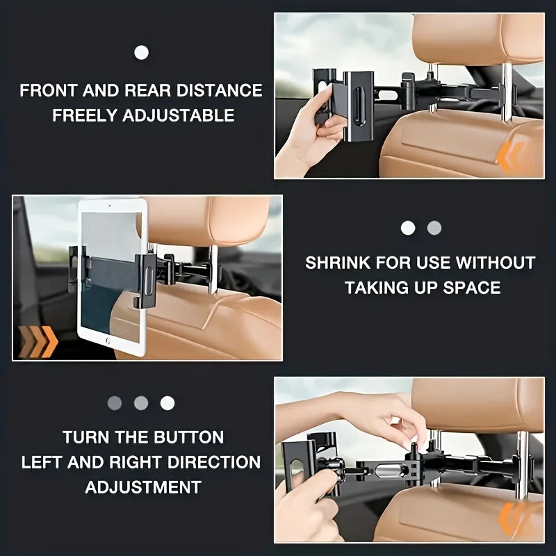 Universal Car Tablet & Phone Holder – Headrest Mount 4–13"