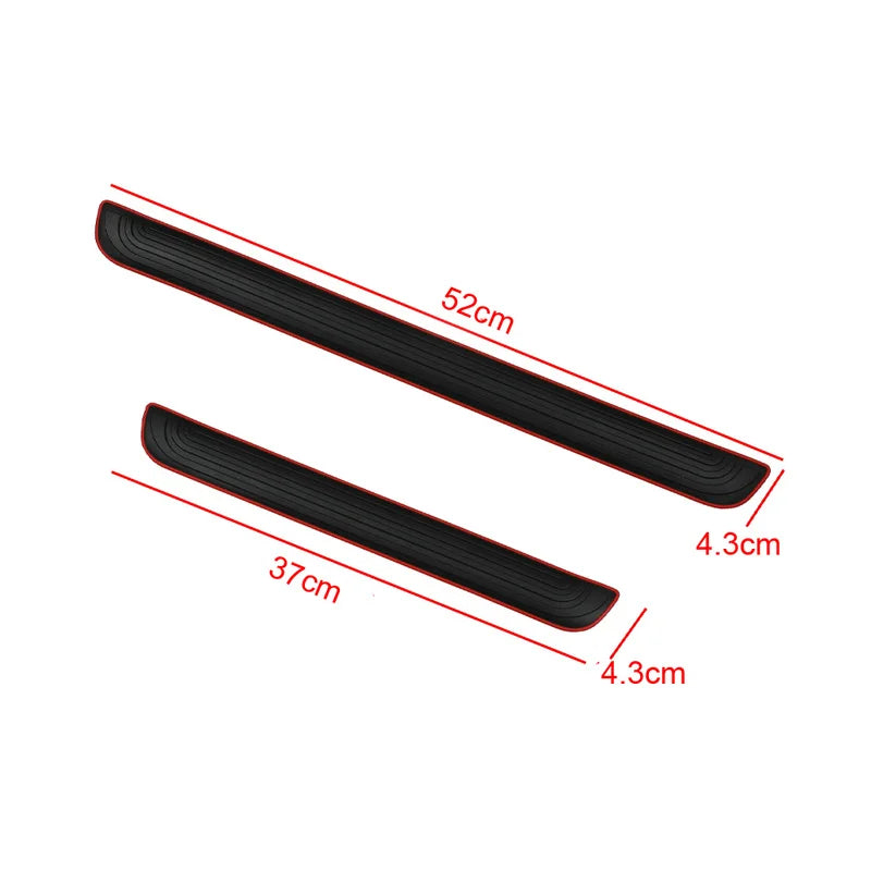 4-Piece Rubber Car Door Sill Protectors - Anti-Scratch Guards for Universal Fit