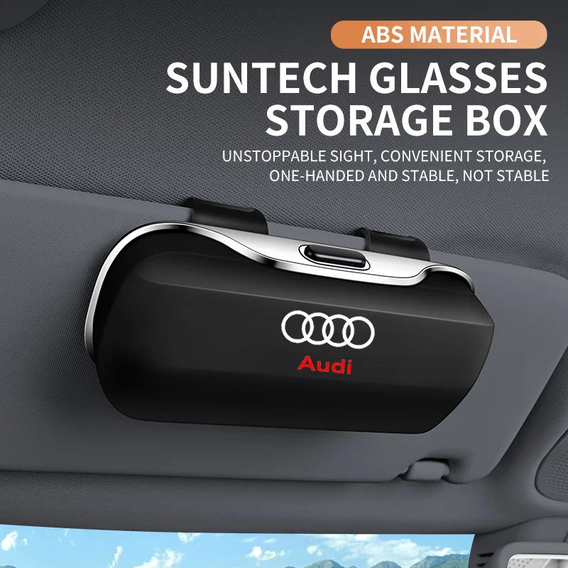 Audi Car Glasses Case - Sun Visor Eyewear Holder for Sunglasses Storage