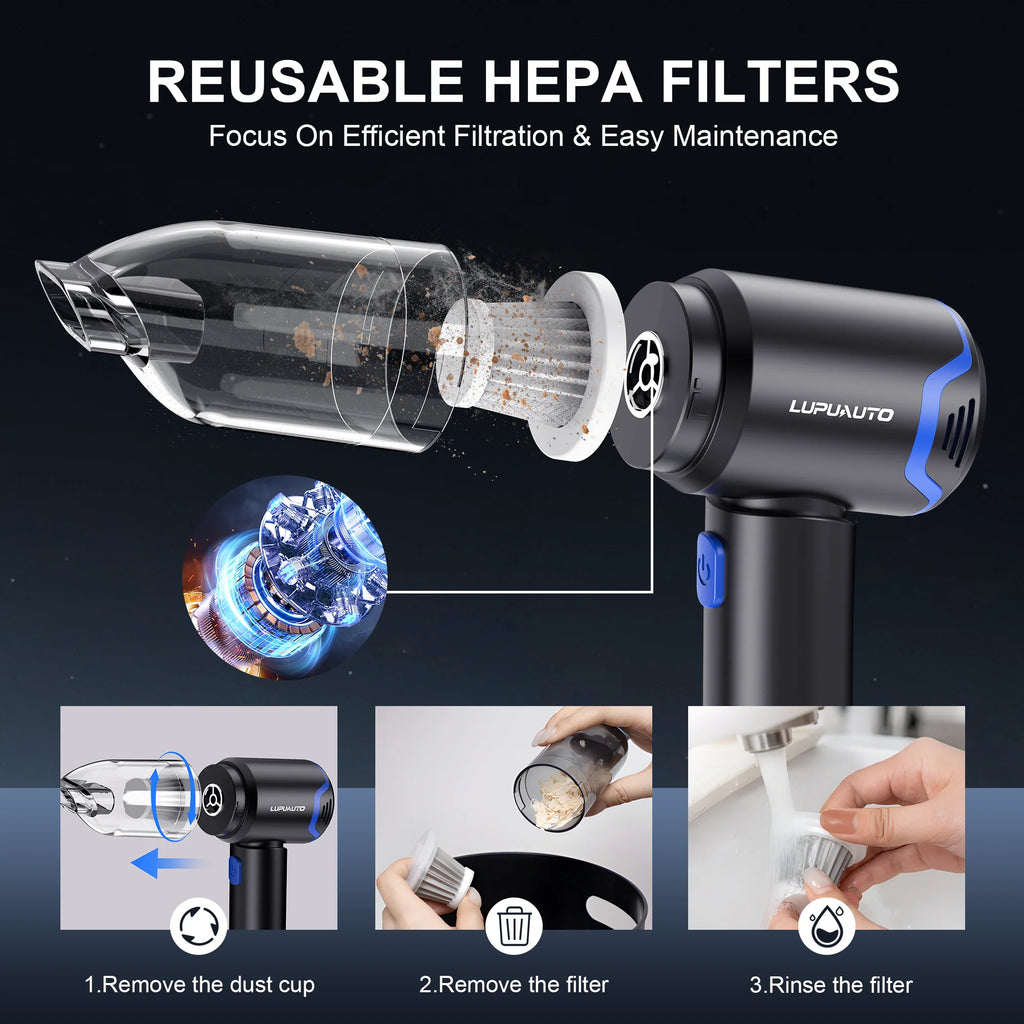 12000Pa Wireless Car Vacuum Cleaner — 4-in-1, 60000RPM