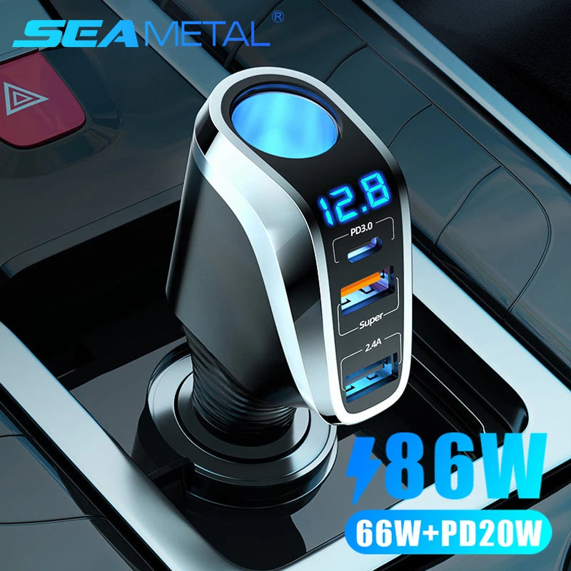 SEAMETAL multi-port 12V 24V vehicle USB charger – product image 1