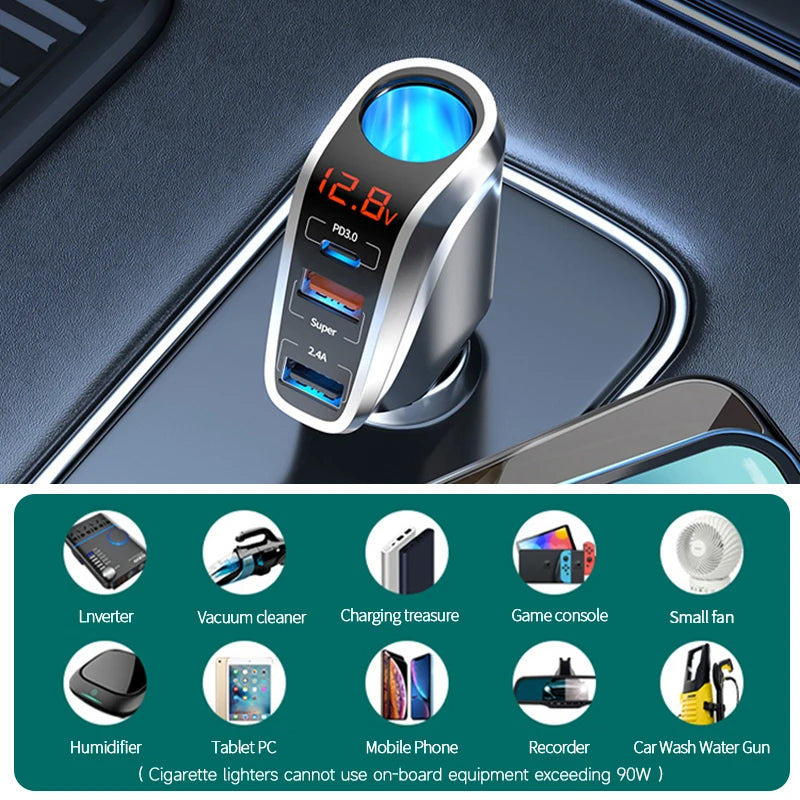SEAMETAL multi-port 12V 24V vehicle USB charger – product image 2