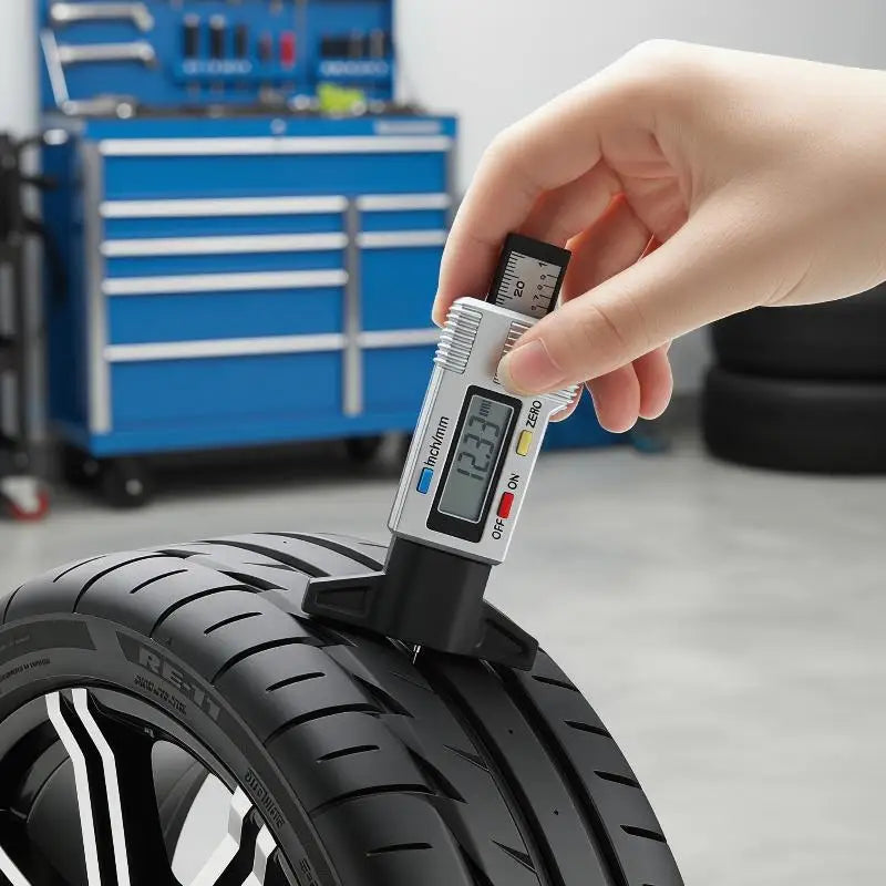 Digital Tire Tread Depth Gauge – LCD, 0.01mm Accuracy, mm/inch