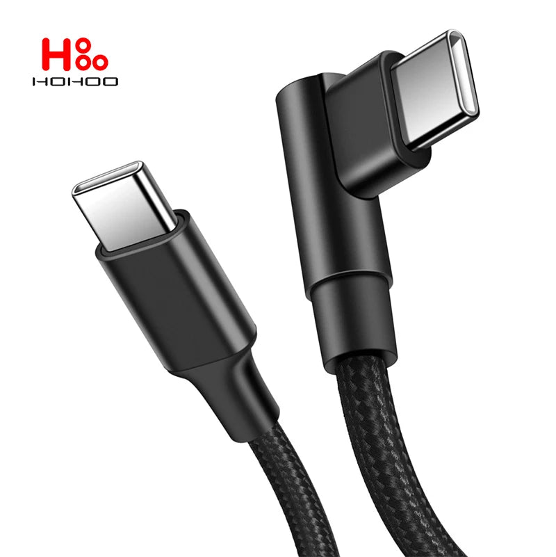100-W-USB-C-auf-USB-C-PD-Schnellladekabel mit 90°-Winkelstecker für iPhone 15 Pro Max, Xiaomi, Huawei, MacBook und iPad