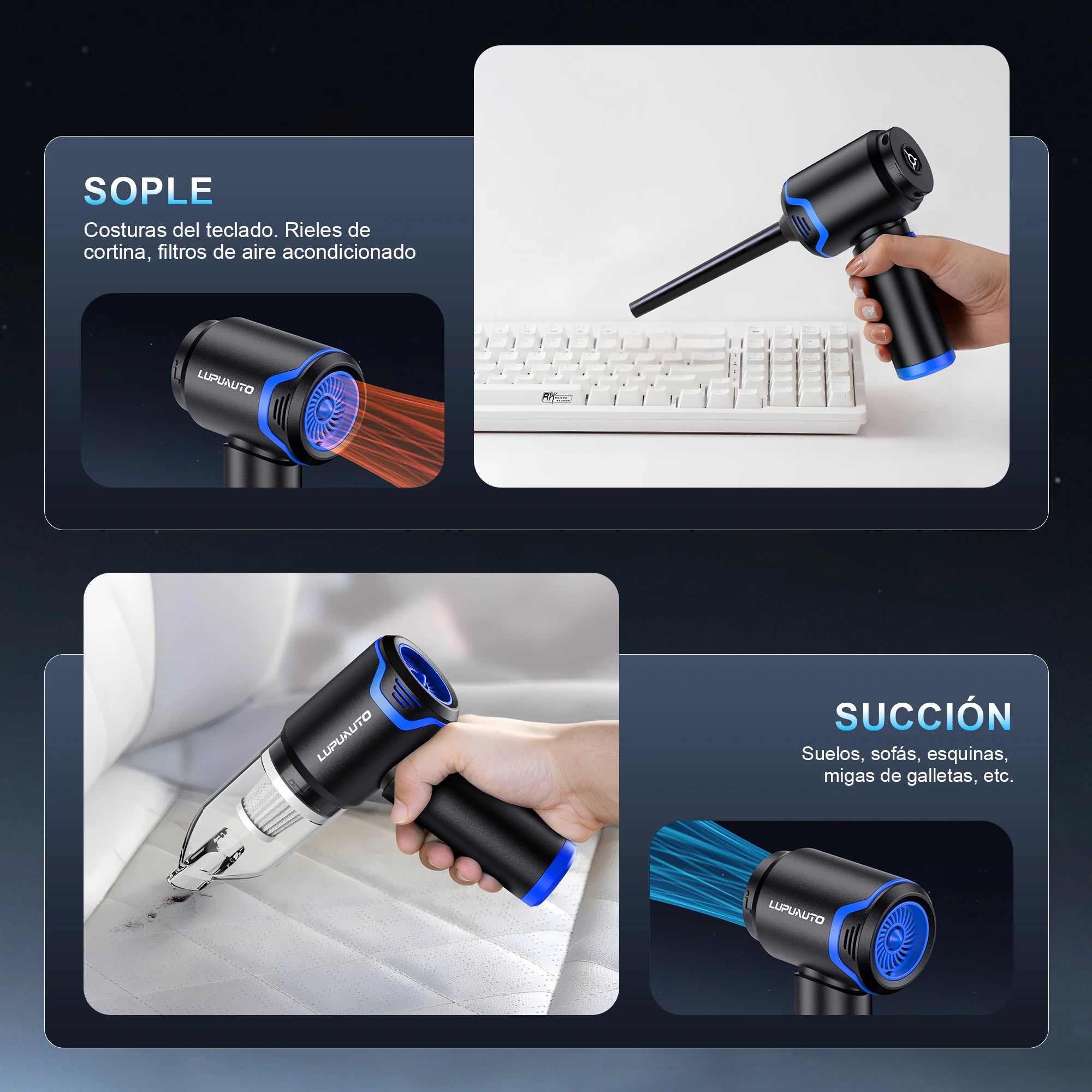 12000Pa Wireless Car Vacuum Cleaner — 4-in-1, 60000RPM