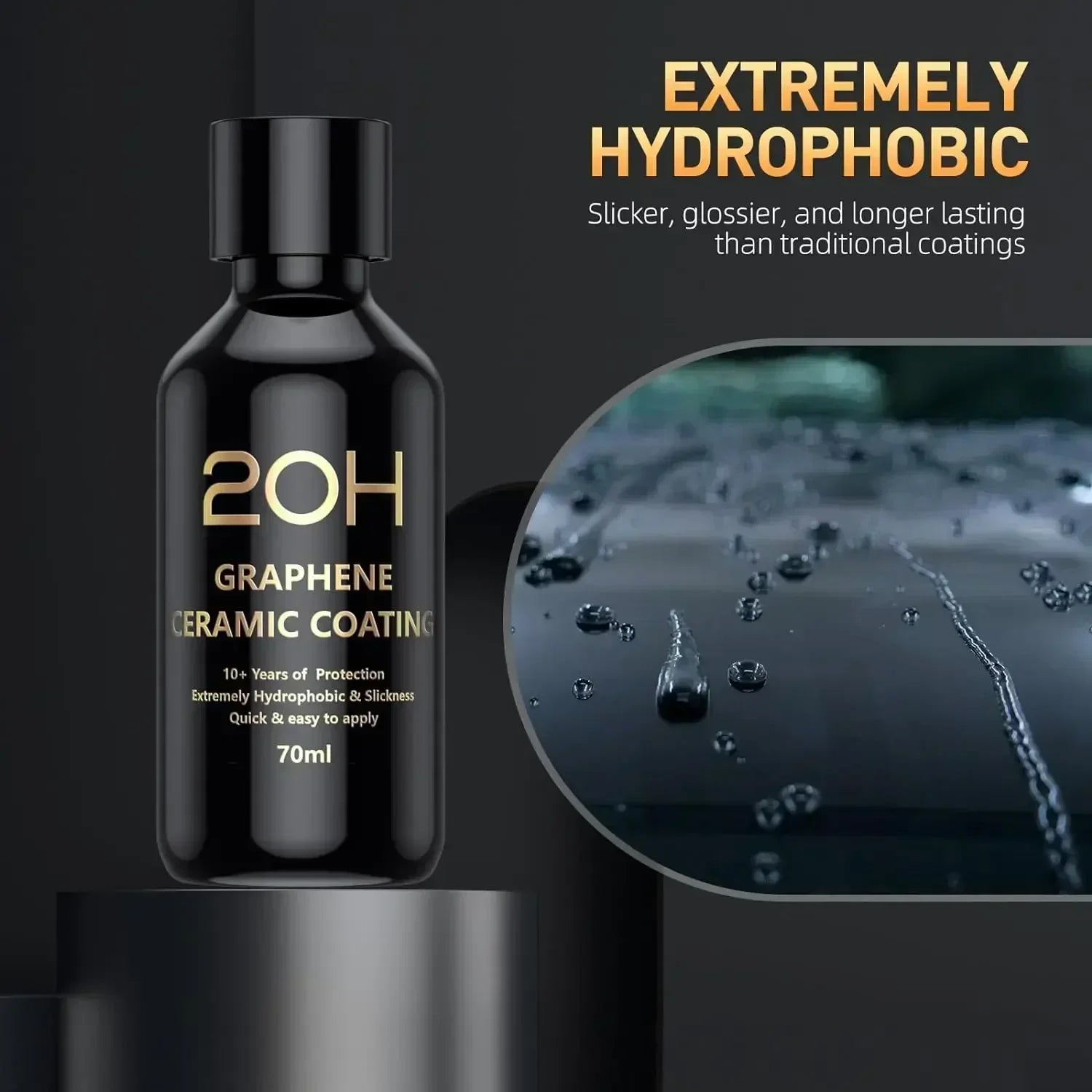 Graphene Ceramic Coating 20H/12H with Self Healing and UV Track Technology Car Detailing Professionals 10+ Years of Protection