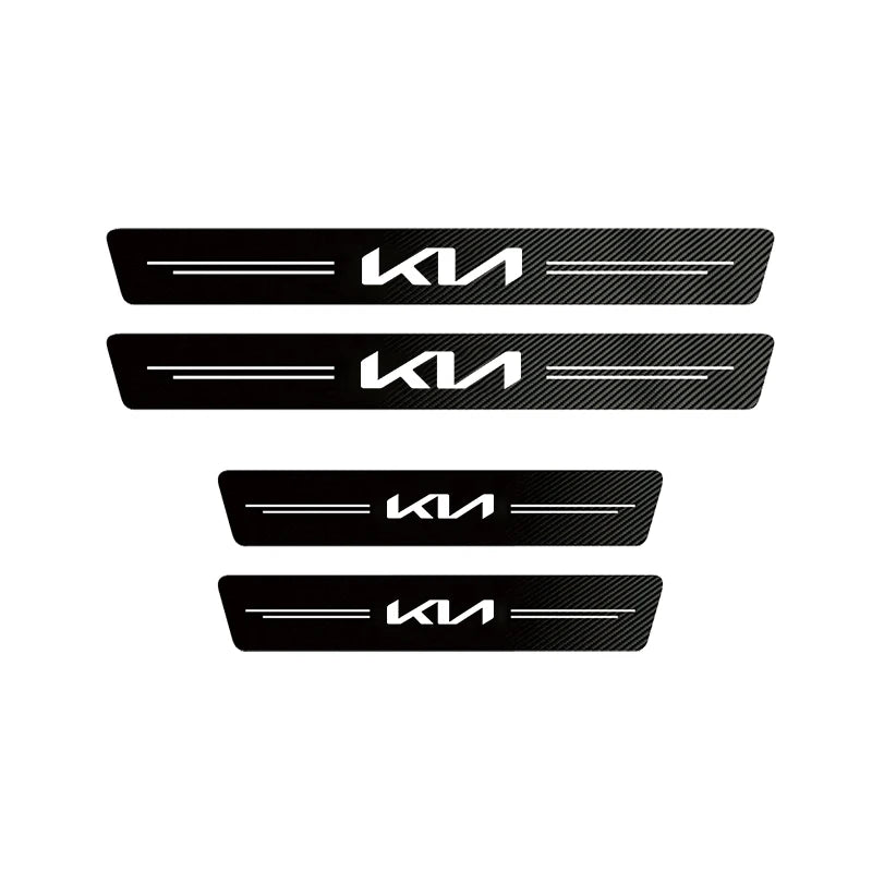 Carbon Fiber Door Sill Protector Stickers for Kia - Sportage, Seltos, Sorento, Carnival, Ceed, Rio