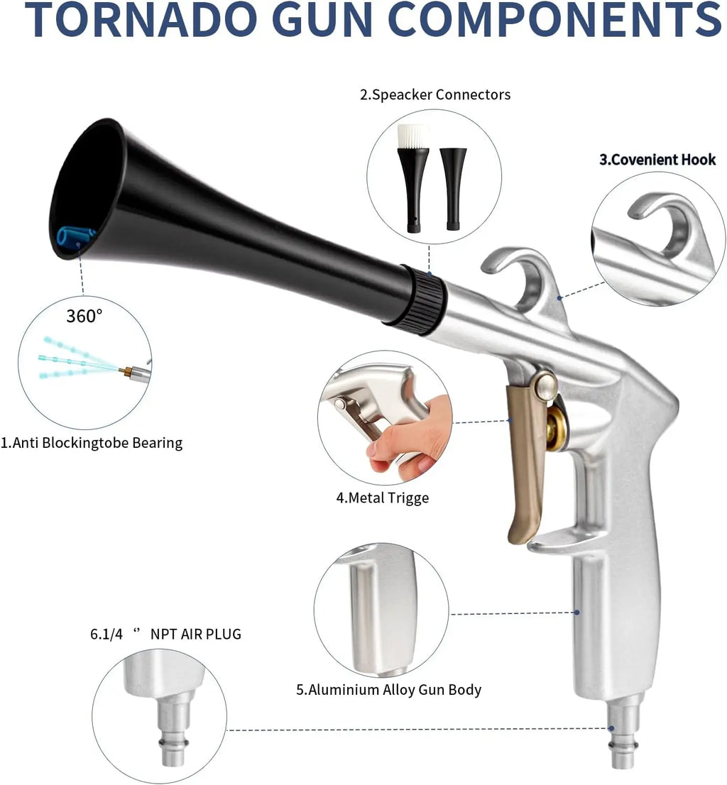 Tornado Air Blow Gun for Car Interior Cleaning