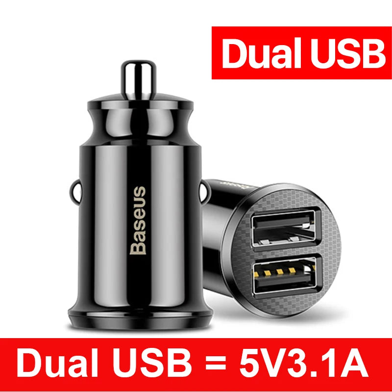 Baseus USB-Autoladegerät Quick Charge 4.0 QC4.0 QC3.0 PPS SCP 5A PD Typ C 30W Schnell-USB-Autoladegerät für iPhone und Xiaomi Mobiltelefone