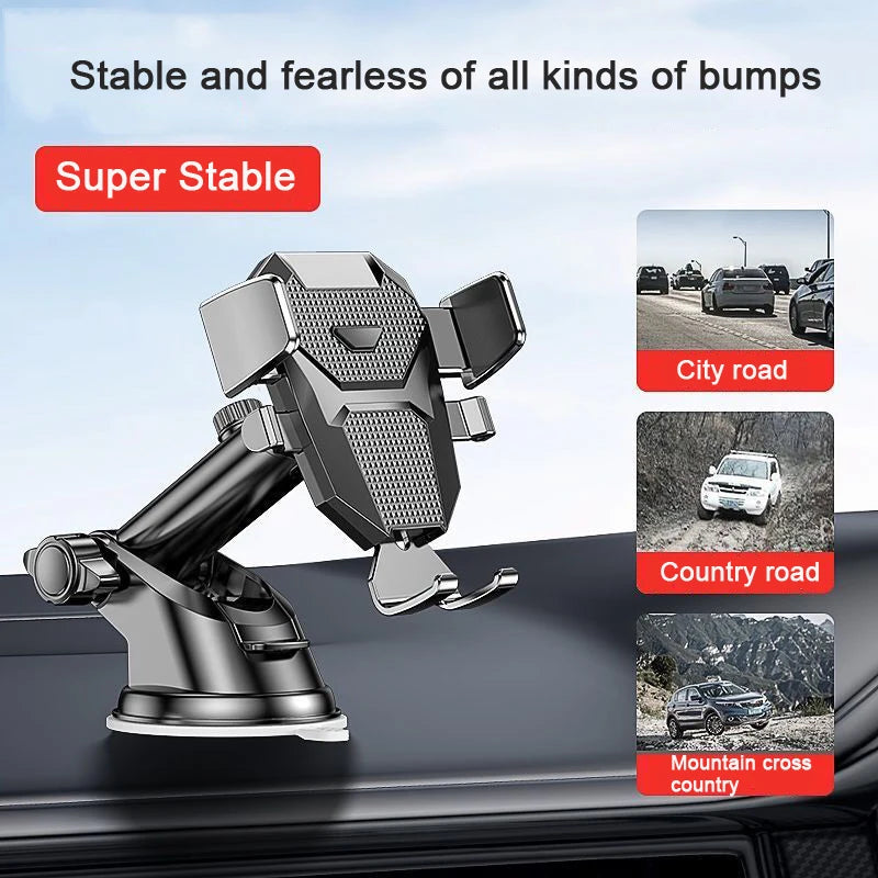 Support universel à ventouse pour téléphone de voiture 2026 - Fixation à 360° sur pare-brise et tableau de bord - Compatible avec les smartphones de 4 à 7 pouces