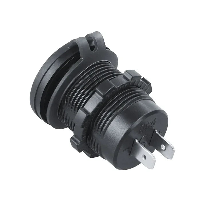 Waterproof 4 Port Car Charger Socket With Voltmeter, Dual Type C And Dual USB Fast Charging 12V 24V
