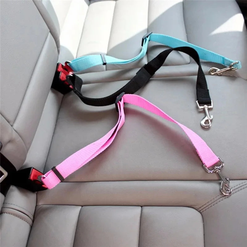 Adjustable Dog Car Safety Belt - Universal Pet Seatbelt Harness for Safe Travel