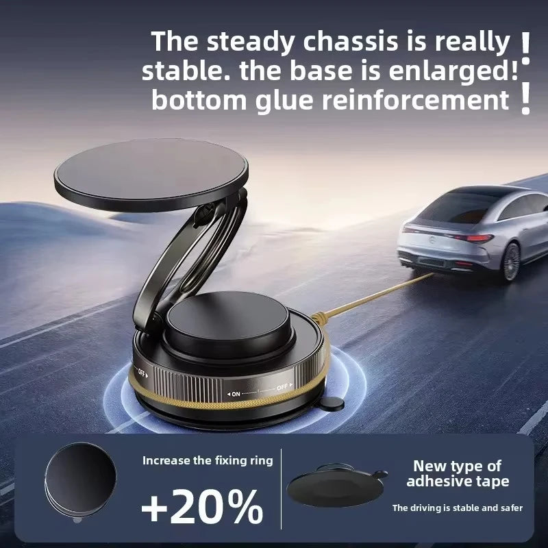 Support magnétique pour téléphone de voiture, rotatif à 360°, pliable et réglable, compatible avec iPhone et autres téléphones.