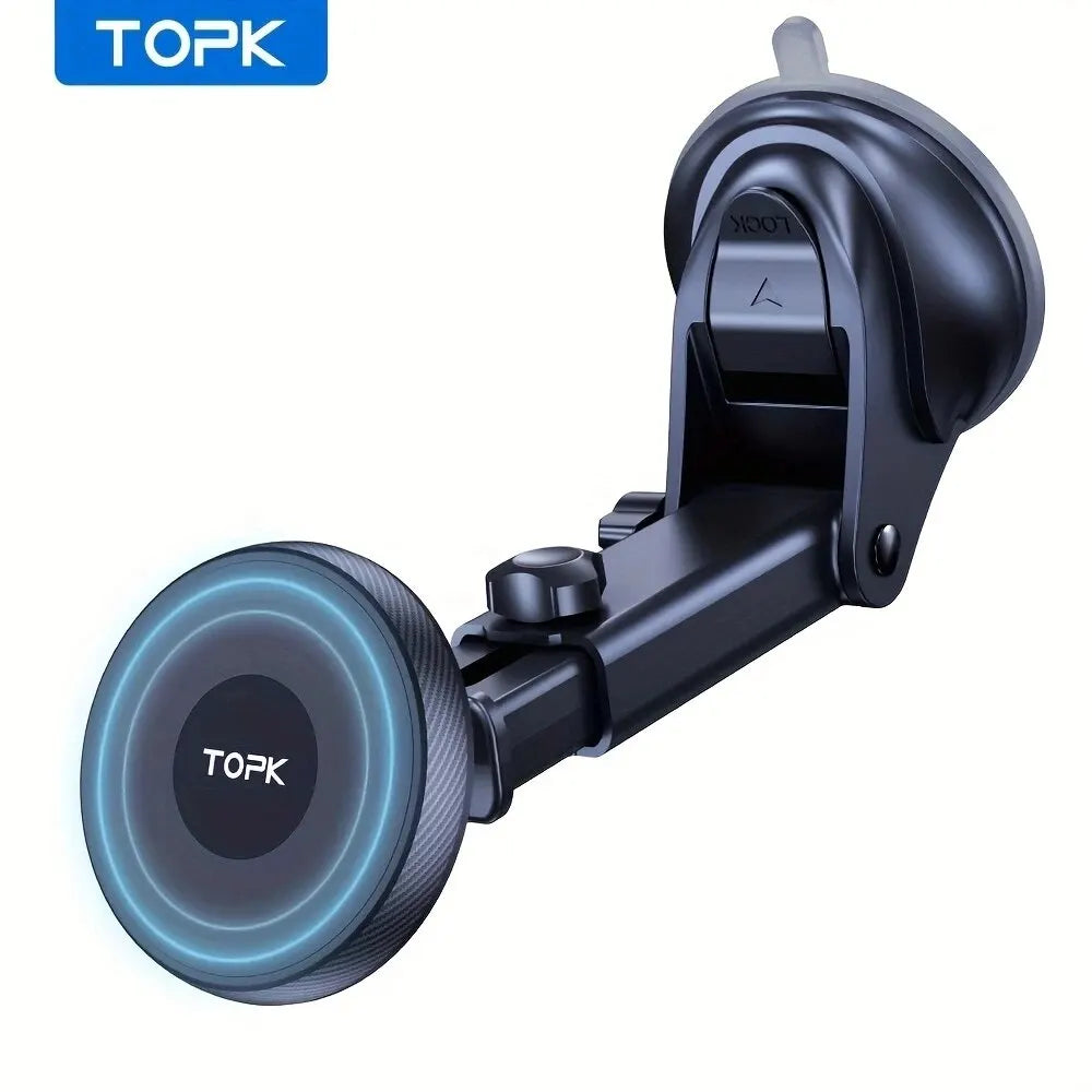 TOPK Magnetic Car Phone Holder – MagSafe Compatible, 360°, One-Hand