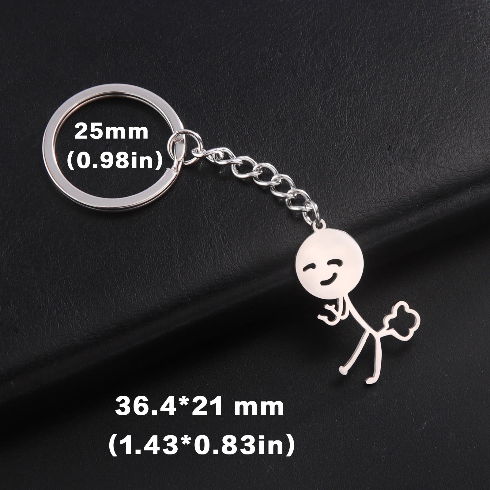 Porte-clés Teamer Funny Middle Finger Stickman 2026, pendentif tendance mignon pour sac d'école et clés de voiture, cadeau pour couple