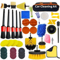 Car Detailing Brush Kit — Drill Brushes, Pads, Mitt & Storage Bag