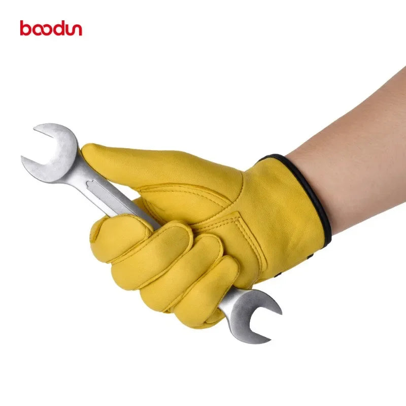 Gants de travail en cuir de vachette pour ouvriers, soudeurs, protection de sécurité, jardinage, sports, motocyclistes, résistants à l'usure