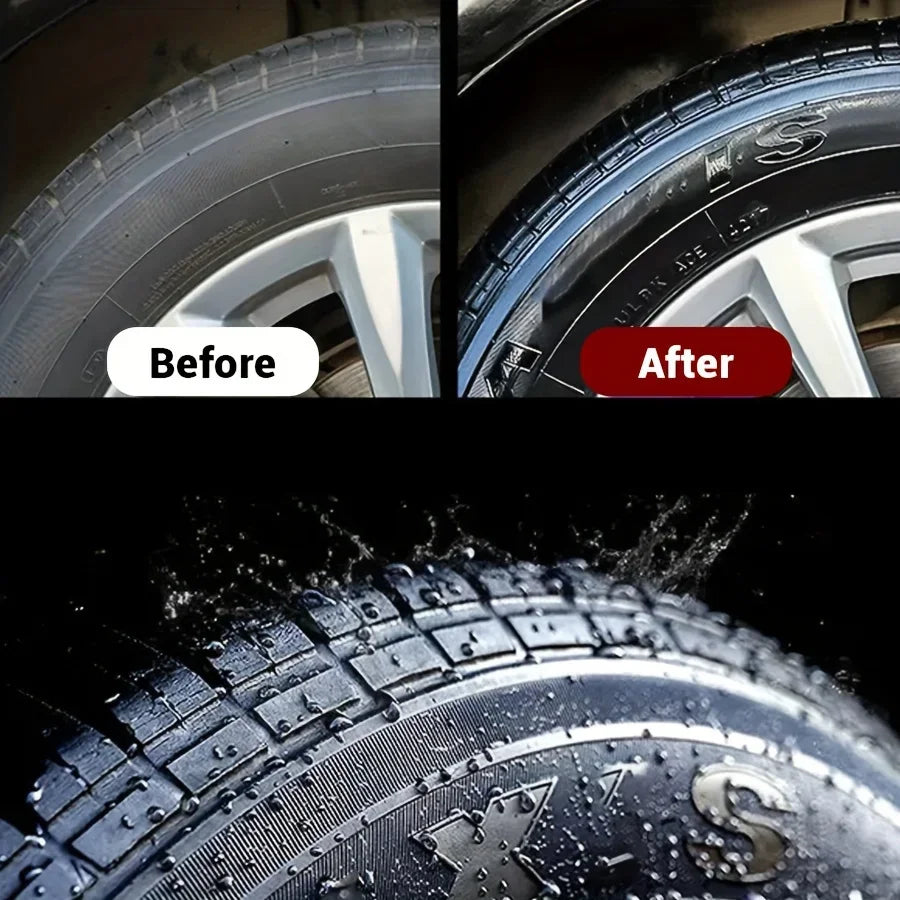 Black Shiny Tire Wax - Long-Lasting Protection & Shine for All Tire Types