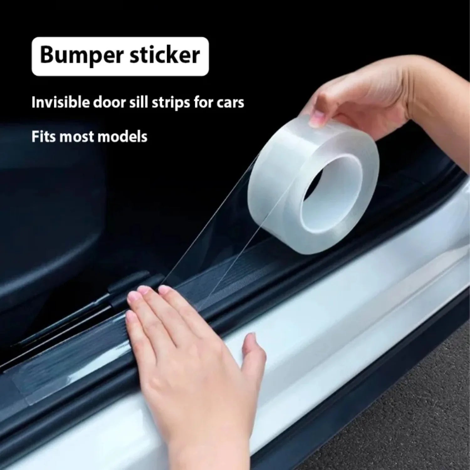 Car Stickers Door Edge Protector Universal Car Door Sill Sticker Anti Scratch Transparent Film Protection Style Auto Accessories