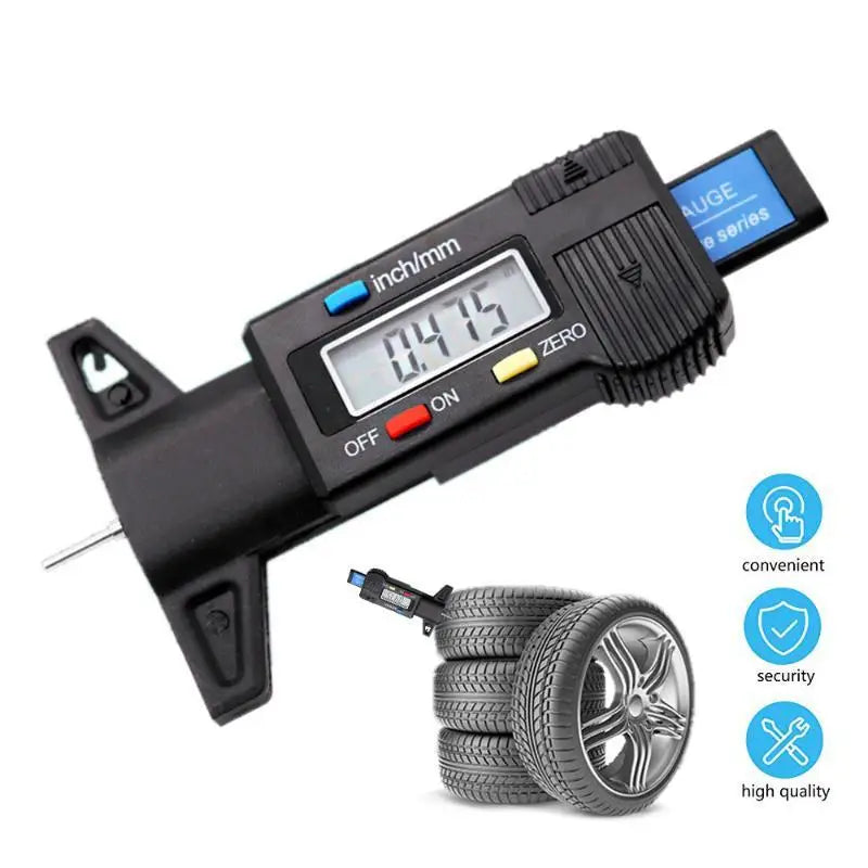 Digital Tire Tread Depth Gauge – LCD, 0.01mm Accuracy, mm/inch