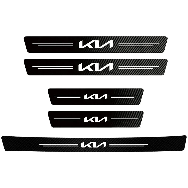 Carbon Fiber Door Sill Protector Stickers for Kia - Sportage, Seltos, Sorento, Carnival, Ceed, Rio