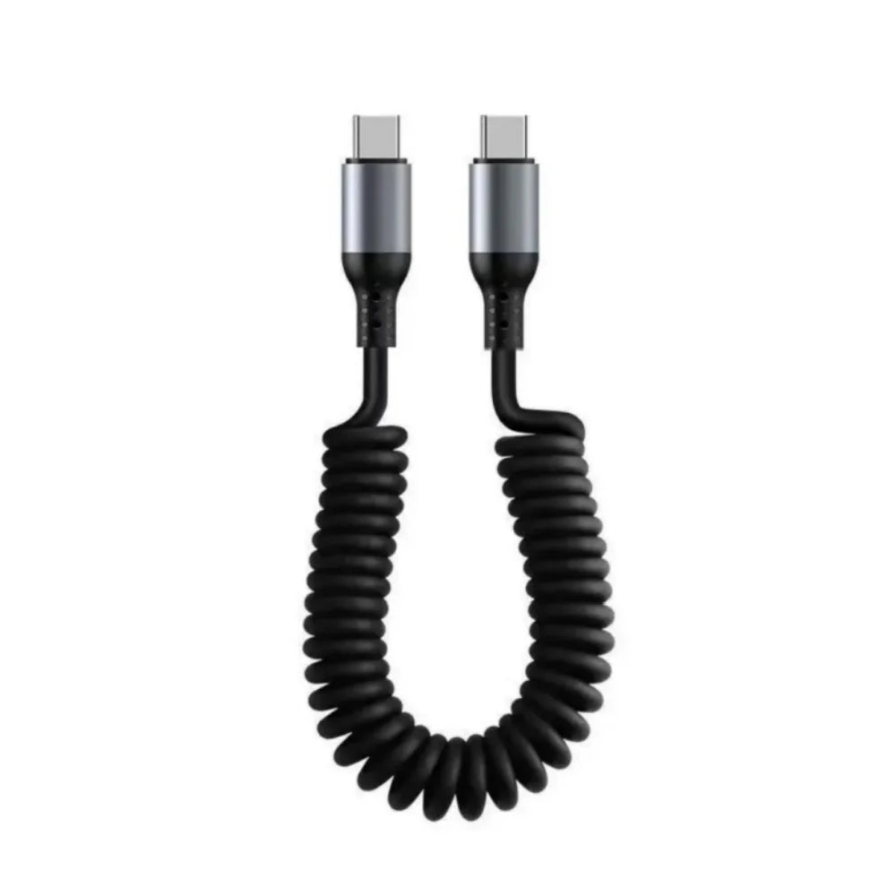 Câble de données rétractable à ressort pour voiture, charge ultra-rapide 6A, compatible avec tous les accessoires de rangement et de charge USB.