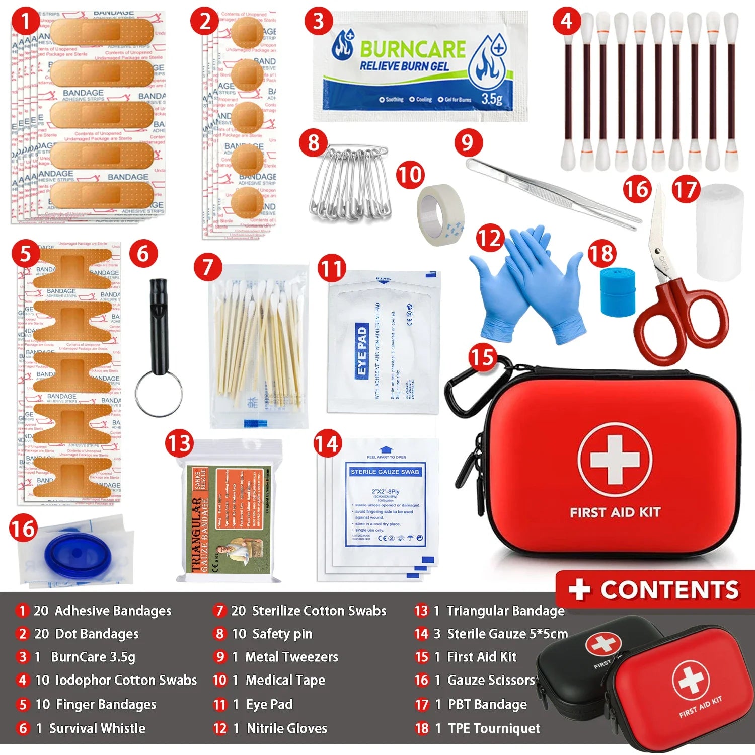 Portable First Aid Kit for Car, Home & Camping